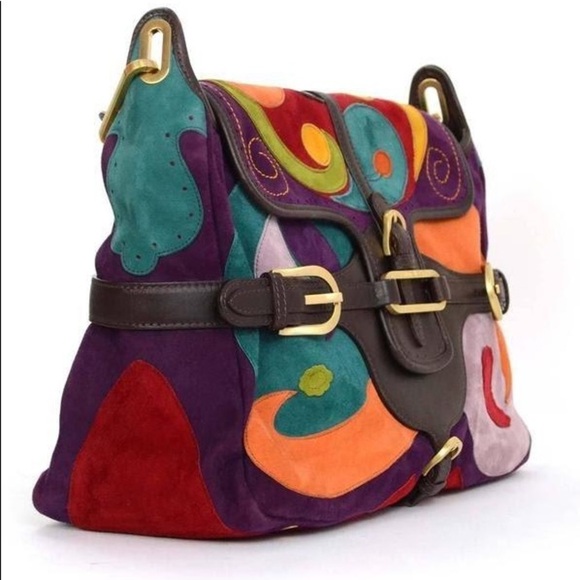 NWT Jimmy Choo Tulita Multi-Color Patchwork Purse - Picture 2 of 13